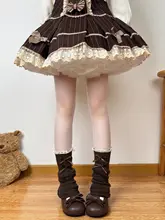 ロリータ風 花柄レッグウォーマー【春秋用・極上の柔らかさ・フリル付き】（セットアップ対応）