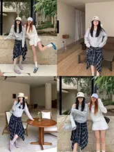 斜め肩の長袖Tシャツ【秋用・フィット・オフショルダー・女性用】