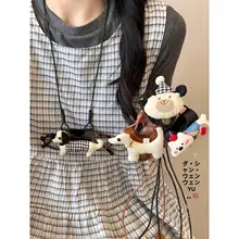 犬モチーフ眼鏡クリップ付きロングネックレス【ファッションアクセサリー・かけひも・カジュアル】
