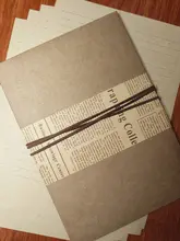 レトロデザインの手作り封筒と便箋セット【牛皮紙・バースデーカード・手書きメッセージ】（セットアップ対応）