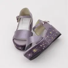 刺繍星座のレトロコート風ストラップサンダル【厚底・防水】