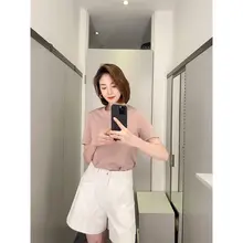 シンプルなデザインの丸首短袖コットンTシャツ【女性用・ベーシック・コーディネートしやすい】