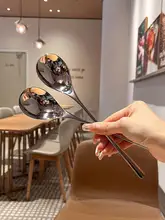 316ステンレス製 ロングハンドルスプーン【料理用・高級感・アイスクリーム用】
