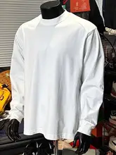 長袖Tシャツ メンズ ブラック 綿100% 無地 クルーネック 小さめネック インナー 着回し 春 秋