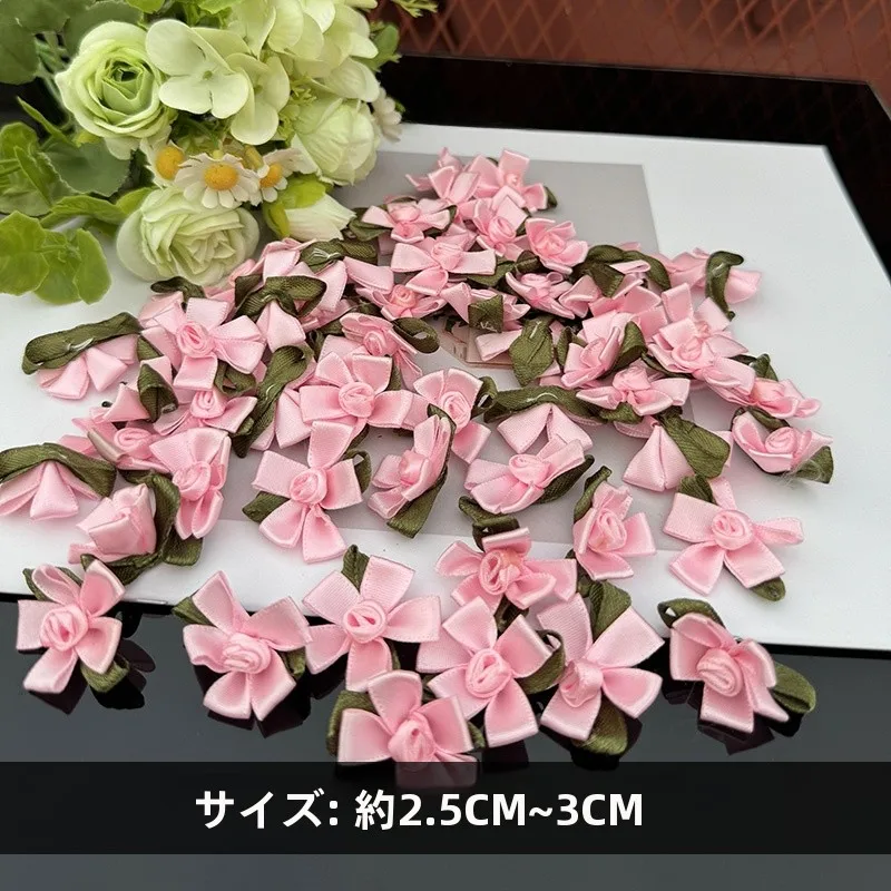リボン素材の五枚花バラ：DIY用の多様な形と色でファッションを表現
