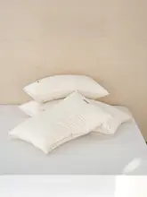 極上の柔らかさ！コットンリネンの助眠枕【抗菌羽糸絨・中低めタイプ】