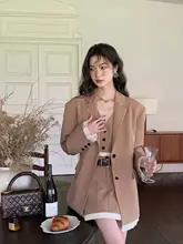 トレンディなデザインのバイカラージャケット【ルーズフィット・フランス風】（セットアップ対応）