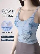 スポーツブラ【バックストラップ・パッド付き・レトロスタイル・速乾性・ヨガ用】
