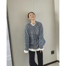 カラフルプルオーバーニットトップス【フィット・秋冬用】