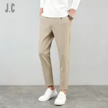 ビジネスカジュアルのウールパンツ【厚手・抗皺加工・ tapered fit】