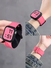 スマートウォッチ用バンド Apple Watch Series 11 10 9 SE 対応 マグネット式 スポーツ ケース一体型 レディース 夏 おしゃれ 上品