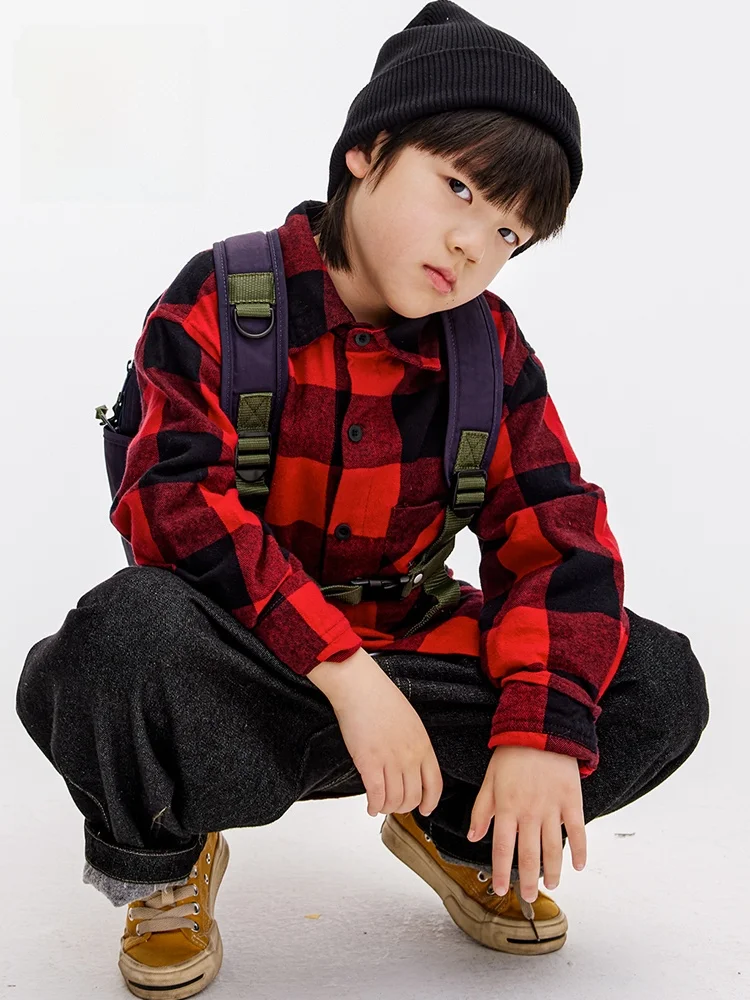 子供服リメイク男の子向け：レッドブラックチェック柄長袖シャツの実用性と選定基準