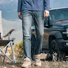 デニムパンツ メンズ ウィスカー加工 ウォッシュ加工 ストレート 着痩せ 着回し アメカジ ヴィンテージ 春秋