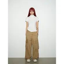半高リブデザインのアメリカンスタイルTシャツ【涼感・フィット感・通勤にも最適】