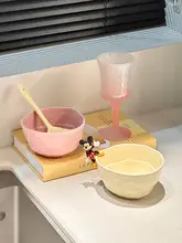 少女向け 陶器ボウルセット【ご飯・サラダ・朝食・オートミール・デザート用・スプーン付き】