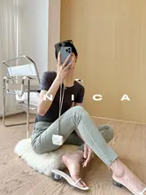 夏用 水洗い加工 デニムパンツ【毛羽立ち仕上げ・九分丈・カジュアルスタイル】（セットアップ対応）