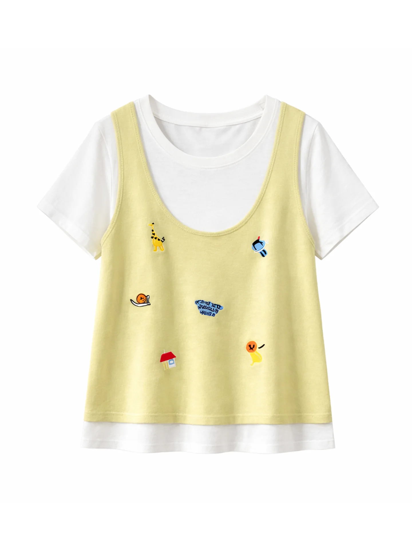 大きいサイズのアイスシルク風刺繍ショートスリーブTシャツ：ピンクベージュと淡い水色の色合いを実際の着用で検証