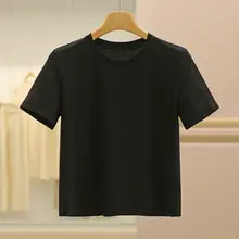 シンプルなデザインのフィット感ある女性用Tシャツ【夏用・短袖・無地】