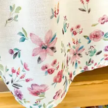 ロマンティックな桜柄コットンリネンカーテン【半カーテン・防塵・遮光・ピンク】