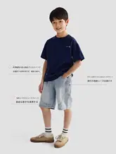 男児用コットンデニムショートパンツ【夏用・楽々フィット】