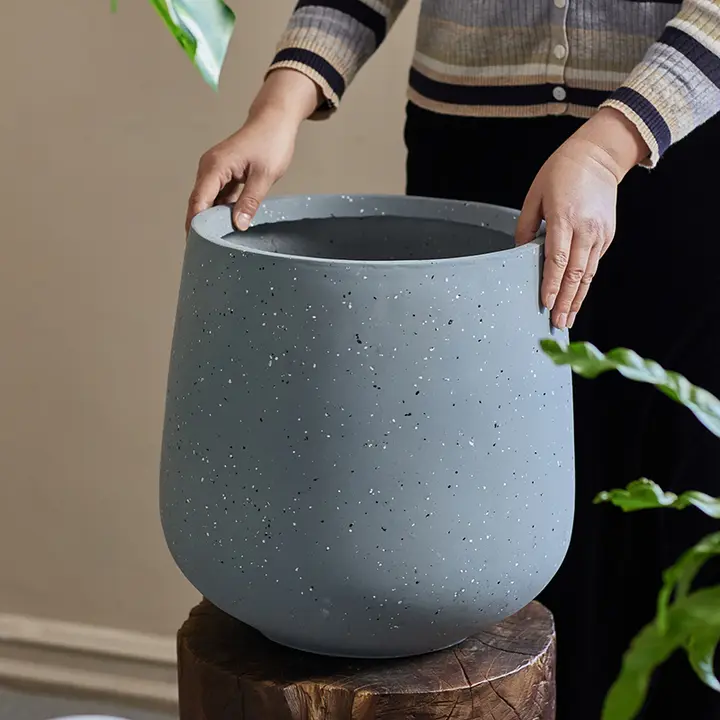 植木鉢 大型 観葉植物用 モンステラ マグネシア製 陶器風 リビング 床置き 北欧風 シンプル 上品