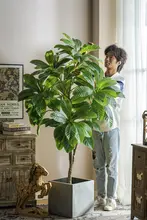 リアルな枇杷グリーン飾り用人工樹【室内リビング用・バイオミミックデザイン・観葉植物・ディスプレイ用】