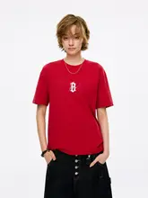 ボーンレス ブランド グラフィックプリント 半袖Tシャツ【ルーズフィット・カップル向け】