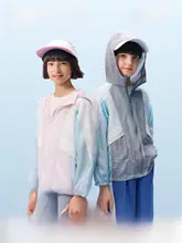 UVカット 男女兼用 キッズ用防水日焼け防止ジャケット【撥水加工・カラー切替・アウトドア用】
