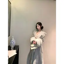 豪華なデザイン！オーストラリアウールと本物の狐 毛のリバーシブルコート【極上の柔らかさ・アウター・ダブルフェイス】