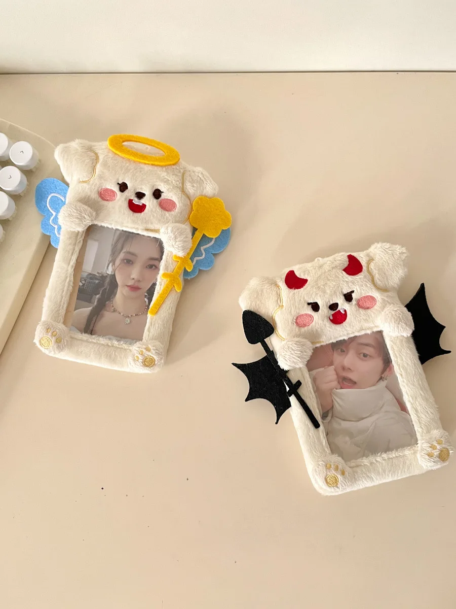 かわいいエンジェル＆デビルのぬいぐるみカードケース：韓国インスタ風で小カードを美しく展示