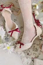 ロリータシューズ レディース ポインテッドトゥ ハンドメイド エレガント うさぎモチーフ 花嫁デザイン オリジナル