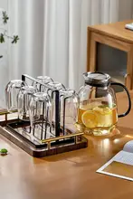 二重構造の透明ガラス製水杯【高 borosilicate・家庭用・保温・デザインセット】