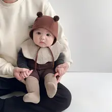 春秋用ベビー服【おしゃれなプルオーバーとハーフパンツ・韓国風】（セットアップ対応）