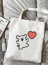マルチーズ犬デザインのキャンバスバッグ【かわいいカートゥーンプリント・学生向け・大容量・ショルダーバッグ】
