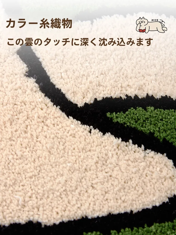 かわいい猫デザインのフロアマット：異形スタイルと聚酯纤维で実用性を実現