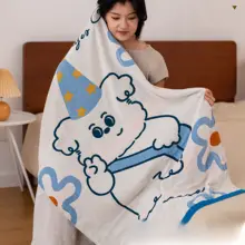 背中の小犬デザインの四層ガーゼバスタオル【大人用・吸水性抜群・綿100%】