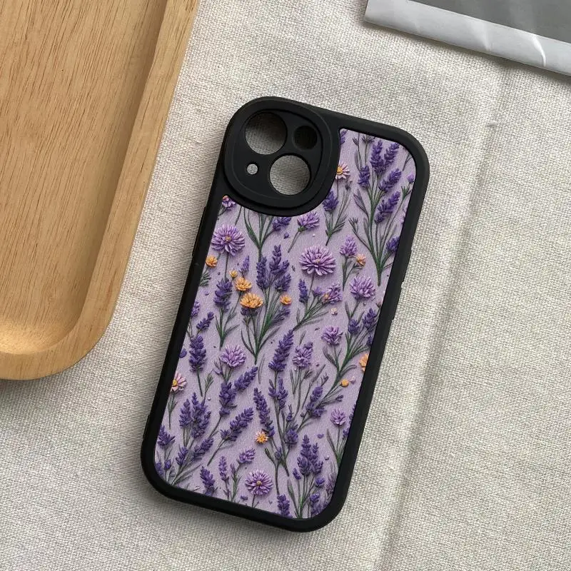 紫の花柄のレトロアートスマホケース：男性向けおしゃれで実用性を両立