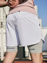 スポーツショーツ フィットネス 男性 夏用 ランニング 高弾力 通気性 プリント風二重