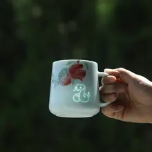 景徳鎮手描き陶器のマグカップ【高美観・ギフト用】（セットアップ対応）