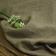 重厚なリネン生地【ブラウン・優れたドレープ性】