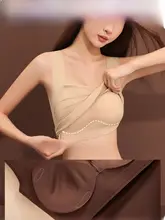 極上の柔らかさ 無縫デザインのキャミソール【ブラパッド付き・女性用・インナー】
