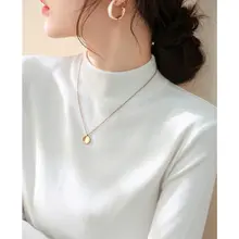 ハイネック長袖ニットトップス【厚手・春用・レディース】