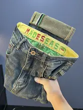 デニムパンツ メンズ 秋冬 新作 アメリカンレトロ 重厚水洗い 赤耳デニム スリムストレート