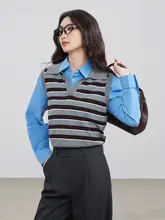 カラーライン入りニットカーディガン【優雅なデザイン・翻領】