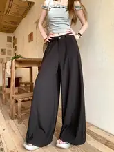 高級感のあるグレーのスーツパンツ【夏用・ハイウエスト・フィット・ワイドレッグ】（セットアップ対応）