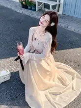 柔らかいコーディネート！印花キャミソールとニット日焼け防止カーディガン、Aラインシフォンスカート（セットアップ対応）