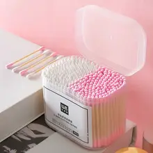 使い捨て両頭綿棒【陶器収納ケース付き・家庭用・衛生的】