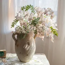 高級造花 假槐花セット【紫粉色・北欧風・壁面装飾用】（セットアップ対応）