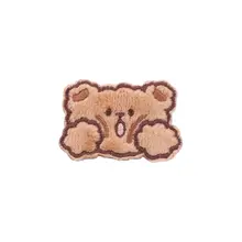 ドゥドゥ小熊刺繍パッチ【ダウンジャケット用・DIY修理・自粘着タイプ】