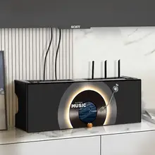 Wi-Fiルーター収納ボックス【LEDライト付き・壁掛け・配線カバー・飾り棚】